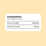 Vitamin D3 200,000 IU + K2 Softgel