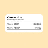 Vitamin D3 200,000 IU + K2 Softgel